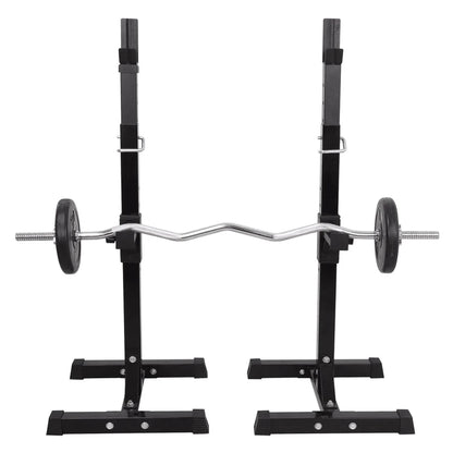 Adjustable Heavy Duty Squat Rack Stands with Barbell Holders for Home Gym Workouts