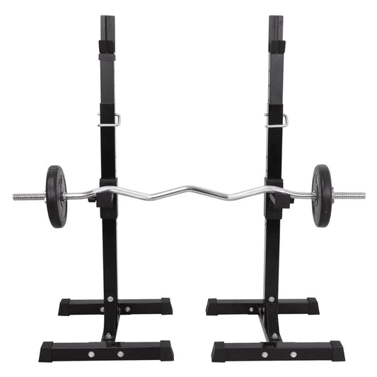 Adjustable Heavy Duty Squat Rack Stands with Barbell Holders for Home Gym Workouts