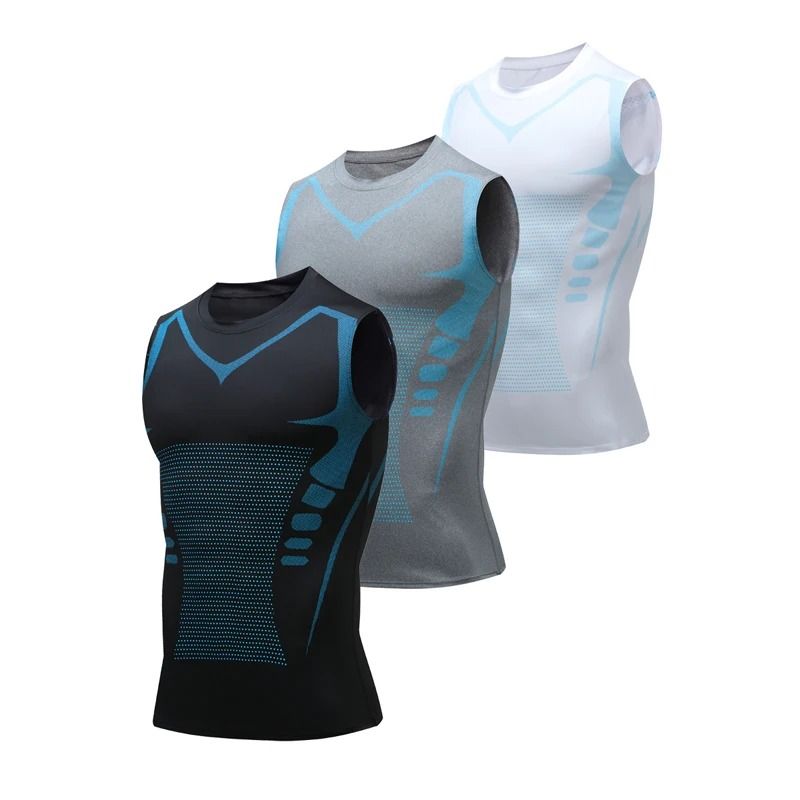 Mens Running Vest Quick Dry Sleeveless Ice Silk Workout Shirt