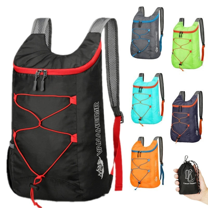 Ultra Lightweight Waterproof Daypack for Camping Hiking Travel, Compact Folding Backpack, Durable Nylon Fabric Sports