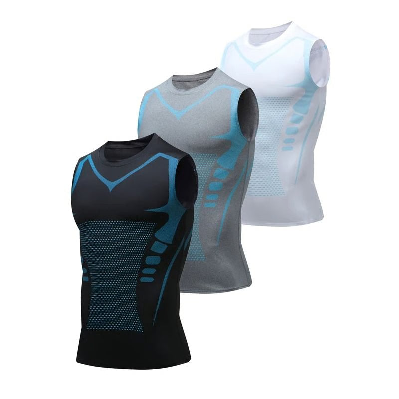 Mens Running Vest Quick Dry Sleeveless Ice Silk Workout Shirt